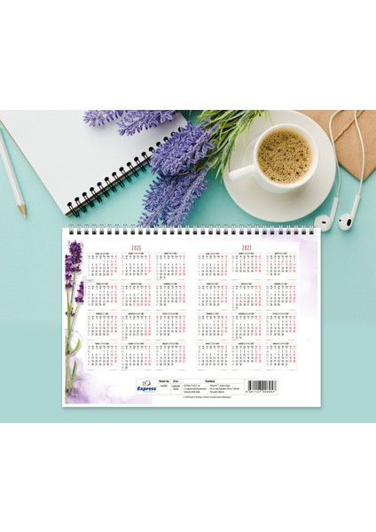 2026 Takvim A4 Ebat 53 Haftalık Planlayıcı Lavender modelleri