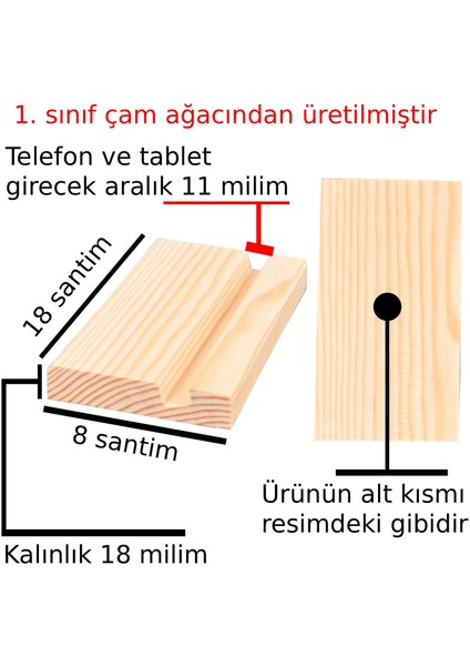 Ahşap Tablet Telefon Tutucu Standı 30 Adet