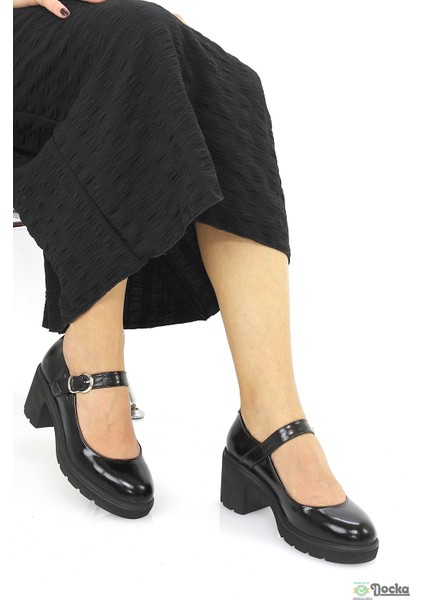 Mammimia Kadın Kalın Platform Topuklu Hakiki Deri Mevsimlik Klasık Rugan Ayakkabı M26/KA155 fiyatları