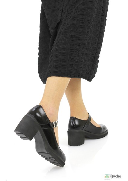 Mammimia Kadın Kalın Platform Topuklu Hakiki Deri Mevsimlik Klasık Rugan Ayakkabı M26/KA155 modelleri