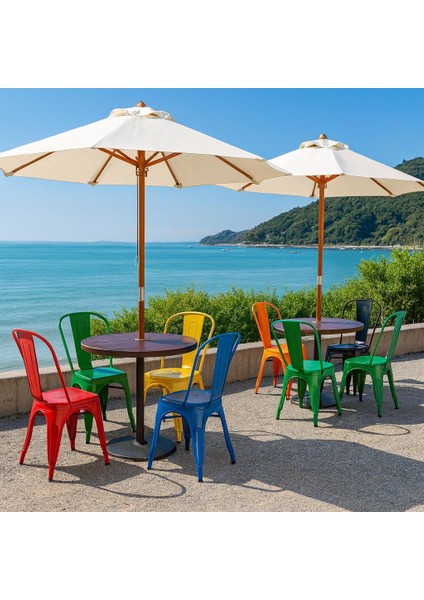 Tolix Kolsuz Metal Sandalye-Yeşil