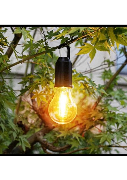 Taşınabilir Şarjlı LED Ampül Outdoor Kamp Bahçe Lambası 10W Askılı Kırılmaz LED Işık ( Lisinya )
