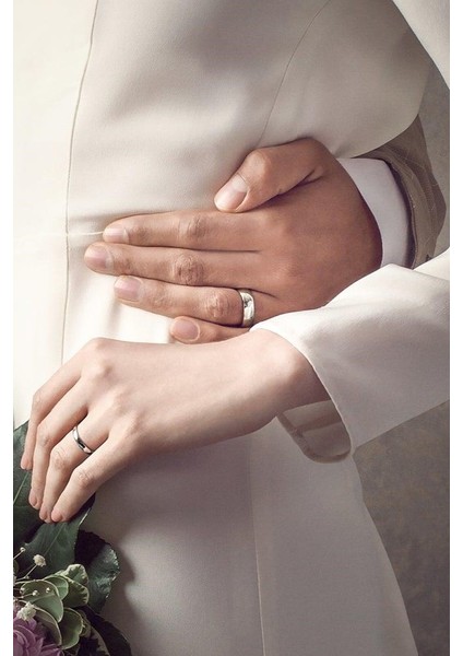 8 mm Geniş Bombeli Gümüş Alyans Söz Nişan Yüzüğü wr21-1