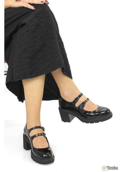 Mammimia Kadın Hakiki Deri Mevsimlik Kalın Platform Topuklu Klasık Rugan Ayakkabı M26/KA160 fiyatları