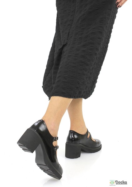 Mammimia Kadın Hakiki Deri Mevsimlik Kalın Platform Topuklu Klasık Rugan Ayakkabı M26/KA160 fırsatları