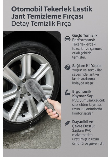 Otomobil Tekerlek Lastik Jant Temizleme Fırçası Detay Temizlik Fırça CIN699 fırsatları