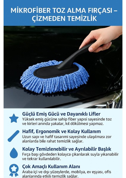 Mikrofiber Otomobil Yıkama Bezi Temizleme Ayrılabilir Toz Alma Fırçası CIN697MV fırsatları