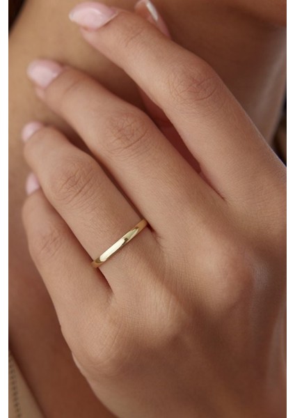 2mm Bombeli Altın Kaplama Gümüş Alyans Söz Nişan Yüzüğü WR86