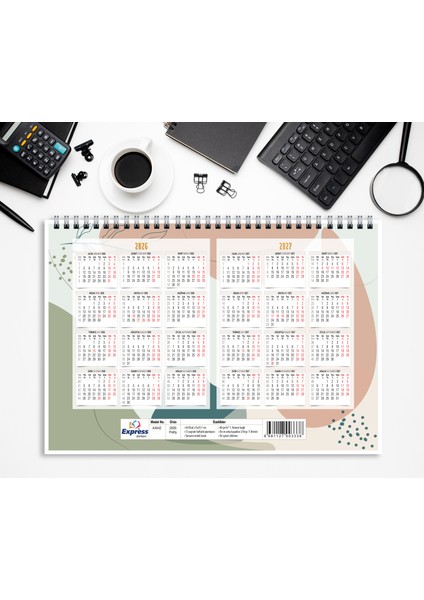 2026 Takvim A4 Ebat 53 Haftalık Planlayıcı Pretty modelleri