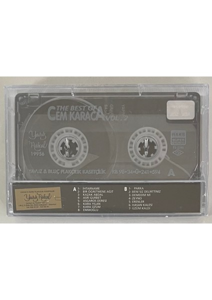 Cem Karaca Vol 2 The Best Of Cem Karaca Kaset (Jelatinli Sıfır Orijinal Dönem Baskı Kaset) fiyatları