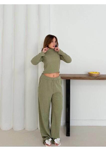 Balıkçı Yaka Örme Takım Mint ST265865 fırsatları