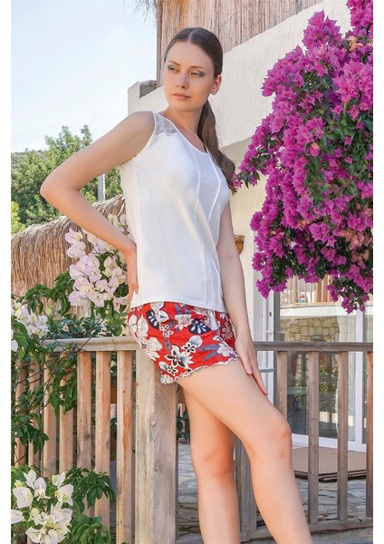 Kadın Ekru Şortlu Takım 10037