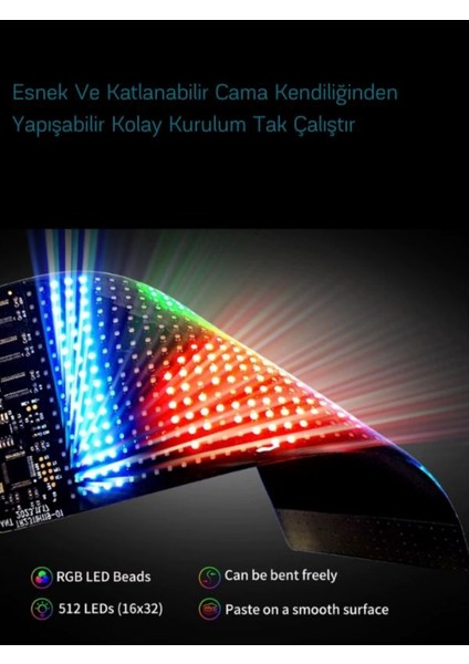 19X133CM Matrix Esnek LED Ekran Şeytan Gözler Yazı Telefon Kontrollü Araba Kamyon Dükkan Tabela fırsatları