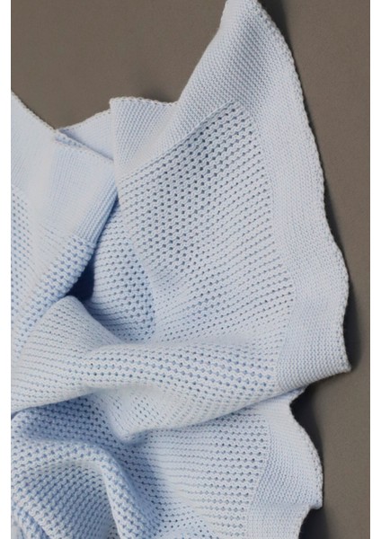 Liva Yumuşak Bebek Battaniyesi 80X100 cm Mavi Örgü Çocuk Battaniyesi – Dekoratif ve Nefes Alabilir indirimleri