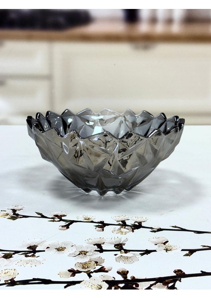 Cam Kristal Derin Kase Füme 24 Cm