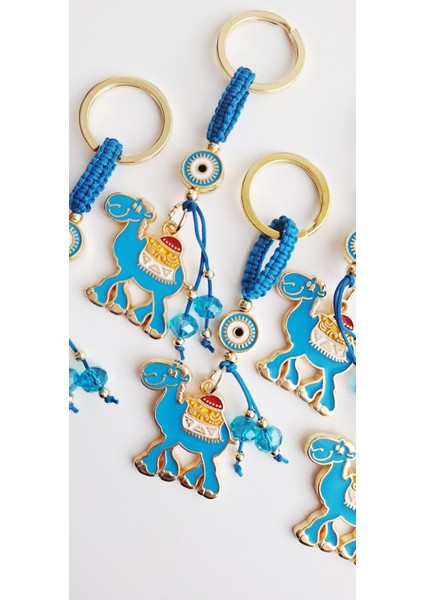 Hediyelik Deve Yüklü Bolluk Anahtarlık - Mavi 9,5 cm indirimleri