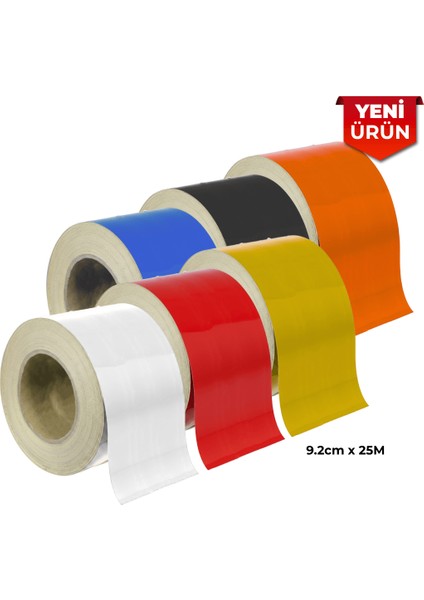 Reflektif Fosforlu Şerit Bant, Düz Reflekte Ikaz Bandı 9.2cm x 25M Turuncu 5406 fiyatları