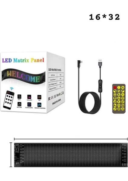 LED Matrix Panel Dijital Ekran Kumandalı App Kontrollü 16 x 32CM LED Ekran fiyatları