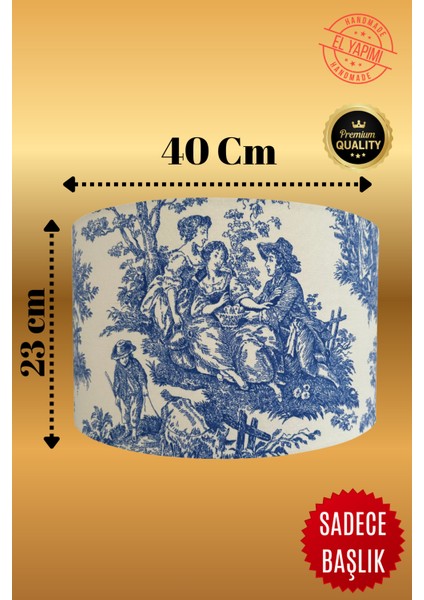 Vintage Toile De Jouy Desenli Lambader Başlığı Mavi fiyatları