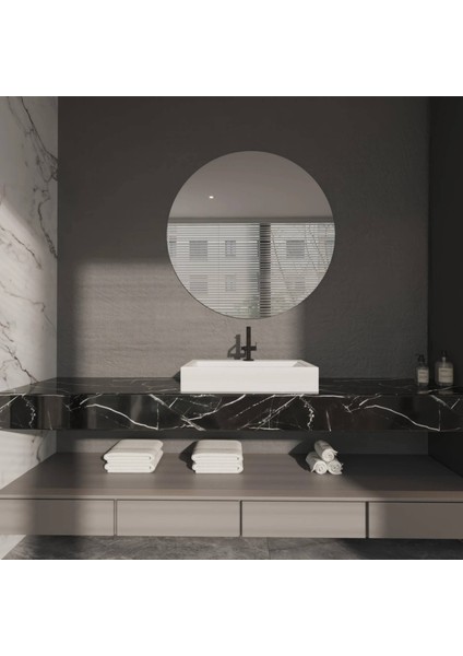 Pure Circle Minimal Çerçevesiz Dairesel Duvar Aynası – Modern Banyo ve Salon Aynası indirimleri