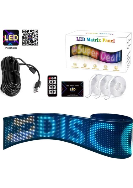 Matrix LED Panel Cama Yapışan Telefon Kontrollü Otomobil Led,tırcı Kamyon LED UZNLUK17CM-GENIŞ7CM fırsatları