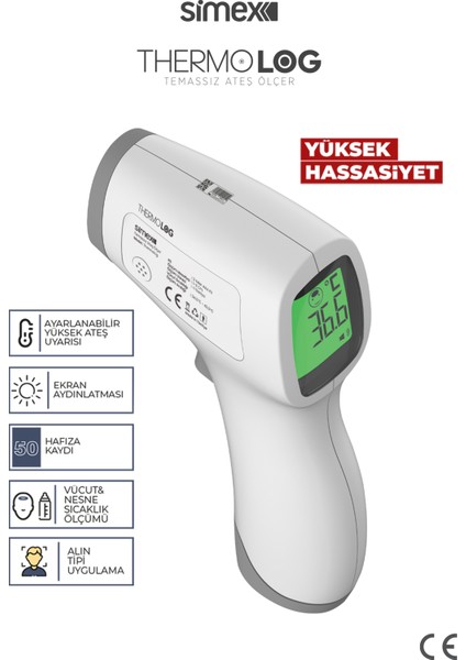 Thermolog Dijital Temassız Nesne ve Alın Ateş Ölçer