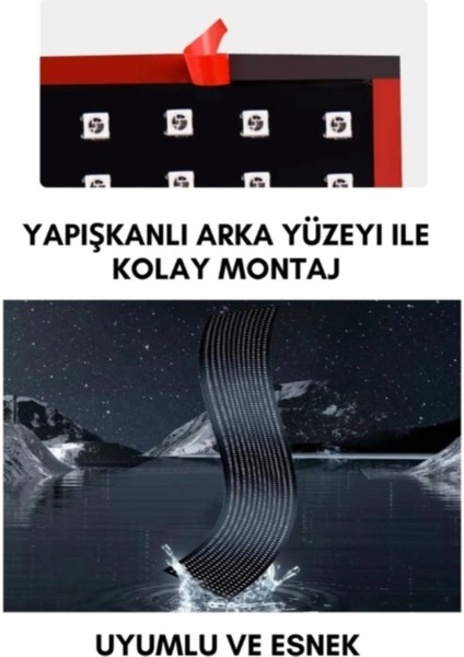 150 cm Şeytan LED Gözler Animasyonlu Araba,kamyon,otobüs Kumandalı Esnek Ön Arka Cam Rgb LED Ekran indirimleri