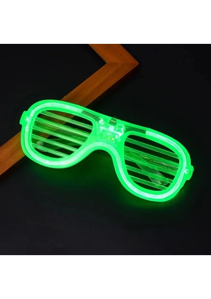 Yeşil LED Işıklı Parti Gözlüğü – Neon Glow Şerit Gözlük 3 Modlu - Lisinya fırsatları