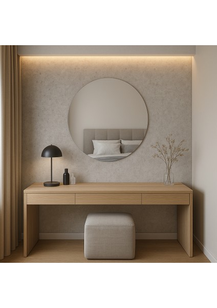 Pure Circle Minimal Çerçevesiz Dairesel Duvar Aynası – Modern Banyo ve Salon Aynası