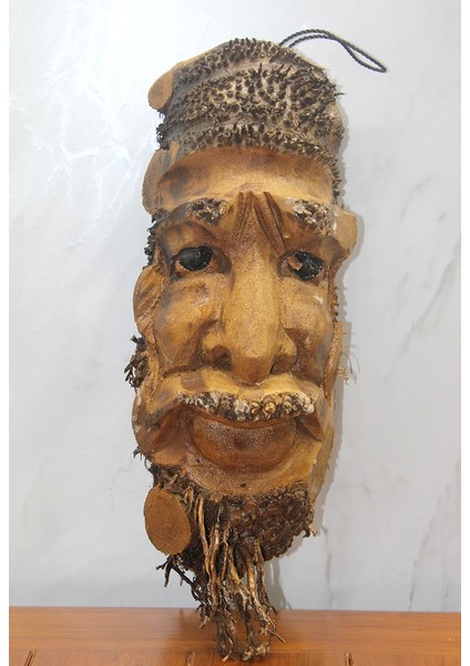 Ahşap Duvara Asmalı Yüz Figürü Sayang-10 - Lisinya