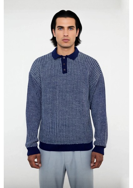 Erkek Konforlu Şık Dokulu Polo Yaka Uzun Kollu Akrilik Triko Kazak Soğuk Günlerin Vazgeçilmezi fiyatları