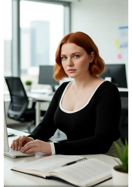 Kadın Siyah Kare Yaka Triko Kazak Fitted Kalıp Standart Kol Ince Dokulu Günlük Şıklık Sunar