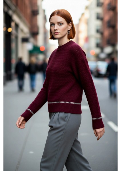 Kadın Oversize Rahat Kesim Dokulu Triko Kazak Soğuk Havalarda Şık ve Konforlu Günlük Stil Kaliteli modelleri