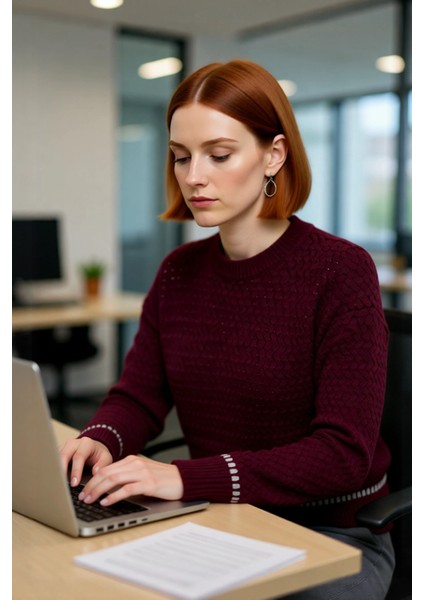 Kadın Oversize Rahat Kesim Dokulu Triko Kazak Soğuk Havalarda Şık ve Konforlu Günlük Stil Kaliteli fırsatları