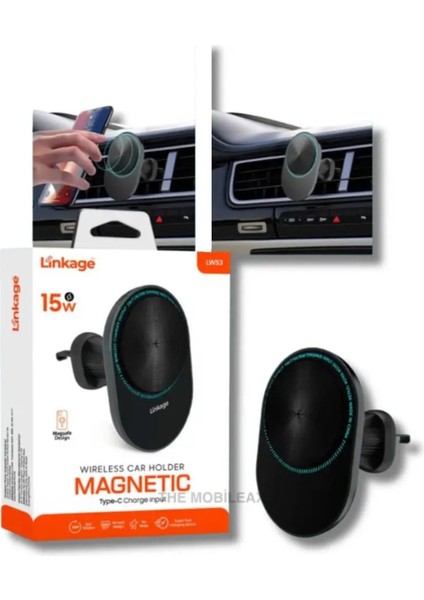 Lws3 - 15W Magsafe Şarj - Magsafe Araç Içi Telefon Tutucu