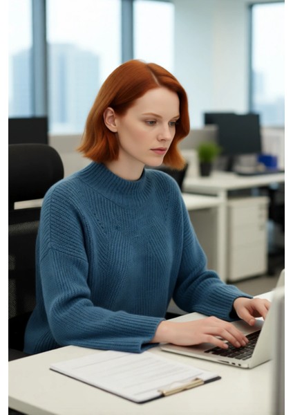 Kadın Oversize Dik Yaka Gri Akrilik Uzun Kollu Basic Triko Kazak Kışlık Kombinlerin Anahtarıdır fırsatları