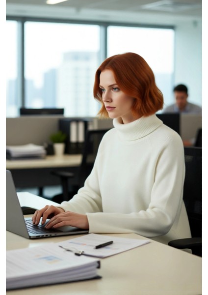 Kadın Balıkçı Yaka Oversize Reglan Kol Triko Kazak Günlük Kullanım Için Sıcak Tutan Rahat Bir Stil