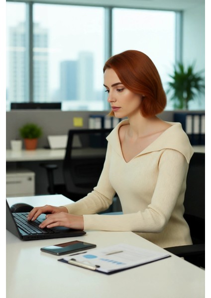 Kadın Şık Devrik Yaka Fitilli Triko Üst Fitted Kesim Uzun Kol Crop Model Ilkbahar Sonbahar fırsatları