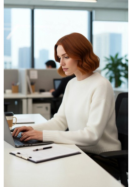 Kadın Geniş Kalıp Kalın Dokulu Bisiklet Yaka Düşük Kol Triko Kazak Soğuklara Özel Konforlu Seçim fırsatları