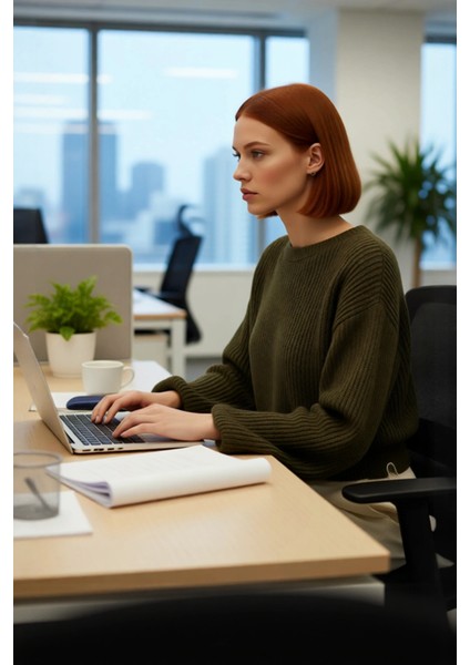Kadın Gri Oversize Selanik Dokuma Bisiklet Yaka Ispanyol Kol Crop Akrilik Triko Kazak Kaliteli