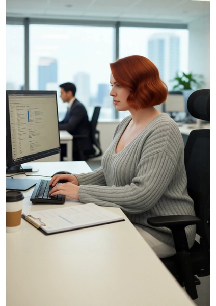 Kadın Rahat Düşük Kol V Yaka Triko Kazak Şık Düz Fitilli Regular Kalıp Ilkbahar Sonbahar Kombini