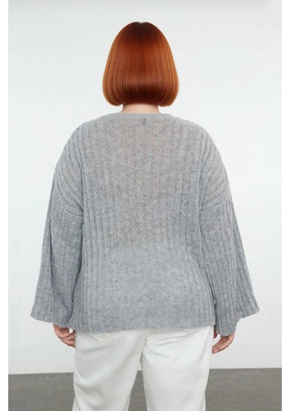 Kadın Rahat Düşük Kol V Yaka Triko Kazak Şık Düz Fitilli Regular Kalıp Ilkbahar Sonbahar Kombini modelleri