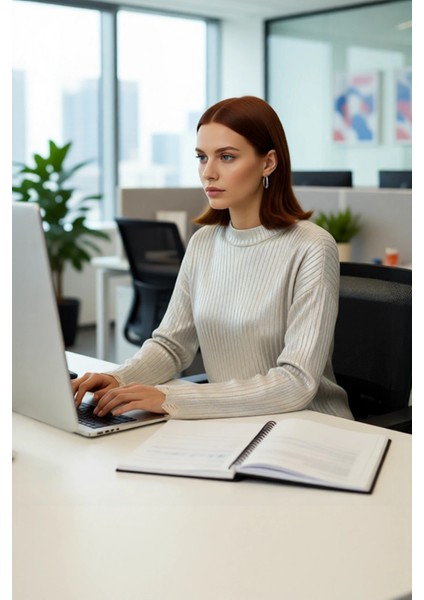 Kadınlara Özel Relaxed Fit Bisiklet Yaka Uzun Düşük Kol Triko Kazak Sonbahar Kış Konforu Kaliteli fırsatları