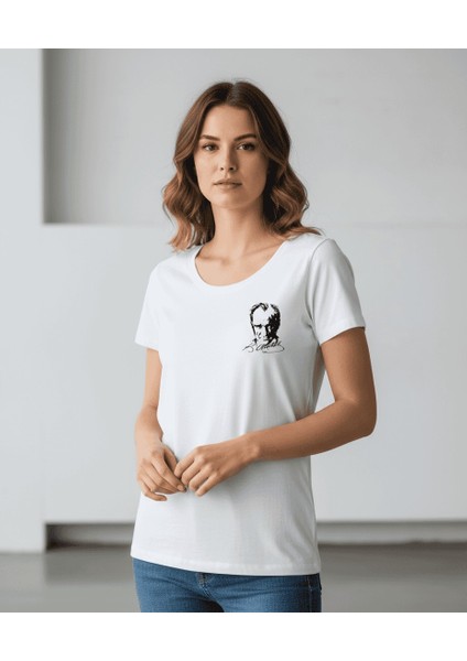 Atatürk’ün Çizgisi – Özel Tasarım Baskılı Tişört Beyaz %100 Pamuklu fırsatları