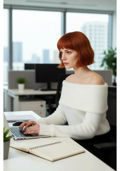 Kadın Tüylü Dokusuyla Ekstra Yumuşak Carmen Yaka Crop Triko Kazak Kış Kombinleri Için Ideal fırsatları