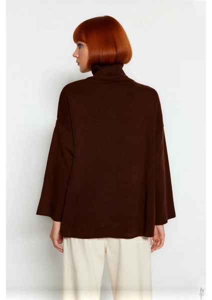 Kadınlar Için Konforlu Oversize Basic Düşük Kol Balıkçı Yaka Triko Kazak Kış Günleri Şıklığı modelleri