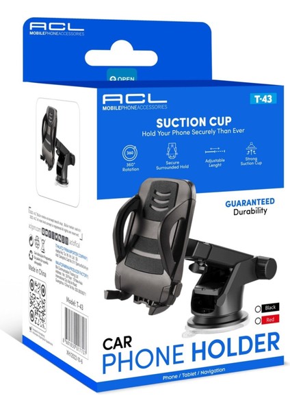 T-43 Araba Araç Içi Vantuzlu Telefon Tutucu Cam ve Torpido Için Tutucu fiyatları