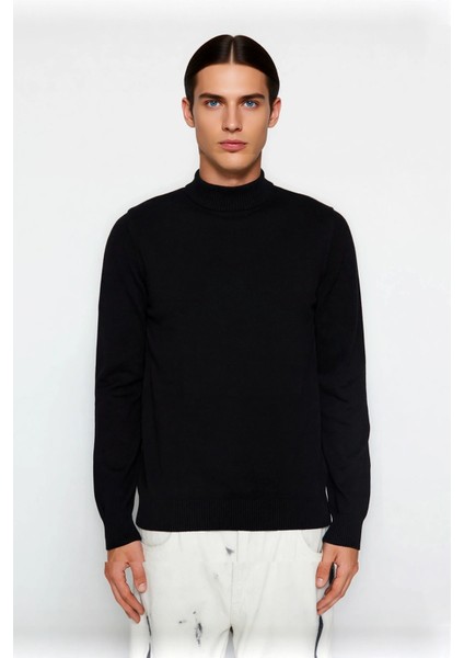 Erkek Gardırobunun Vazgeçilmezi %100 Pamuk Fitted Yarım Balıkçı Yaka Basic Kazak Konforu Kaliteli fiyatları