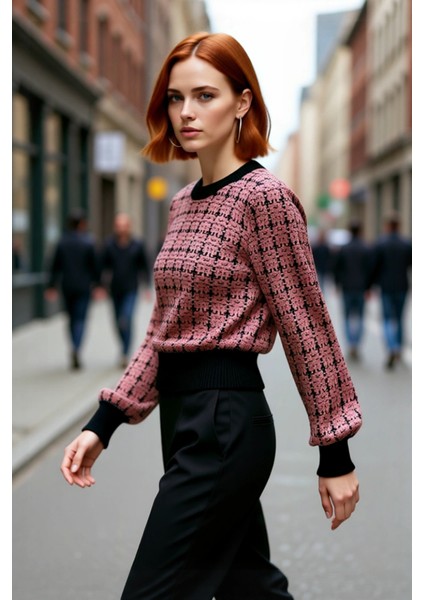 Kadın Basic Siluet Pike Dokuma Uzun Kollu Cepsiz Bisiklet Yaka Triko Kazak Günlük Şıklık Kaliteli modelleri