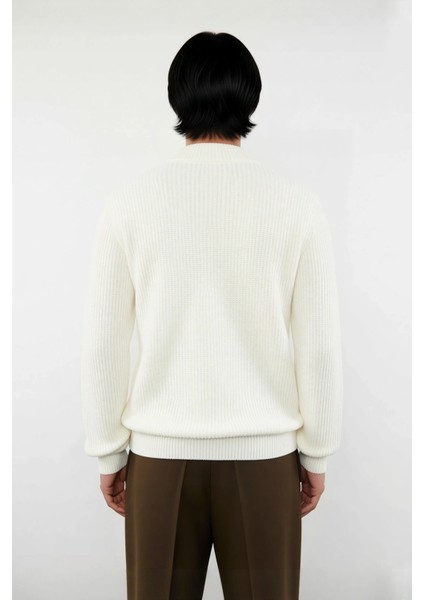 Erkek Basic Regular Fit Fermuarlı Dik Yaka Selanik Örgü Triko Kazak Günlük Stilinize Modern Dokunuş. modelleri